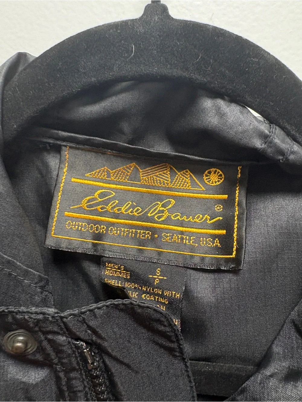 Eddie Bauer Black Hooded Windbreaker Anorak